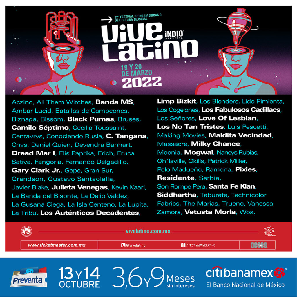 ¡Vive Latino 2022! Aquí todo lo que tienes que saber – Cartel oficial
